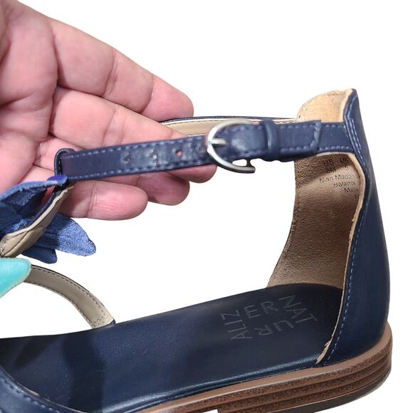 Naturalizer Farah Blue Thong Sandals 8M – Comfort Non-Slip Flower Detail - Picture 12 of 13